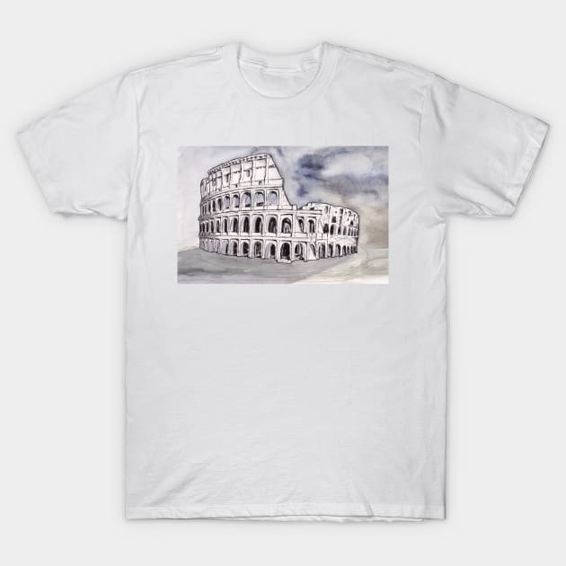 Hand drawn Colosseum T-Shirt by jitkaegressy